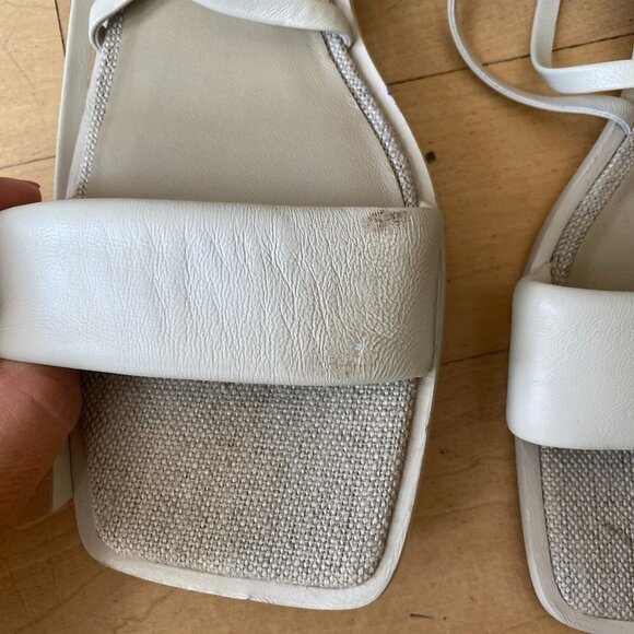 Vince Women's Ivory "Layla" sandals sz 10 leather ankle wrap - Picture 3 of 6